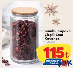 BAMBU KAPAKLI ÇİZGİLİ CAM KAVANOZ 2000 CC fiyat ve kampanya bilgisi